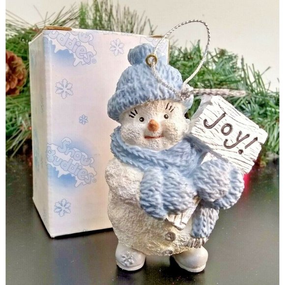 Encore Snow Buddies Buddy w/ Joy Sign 94273 Christmas Ornament NIB 1999 NOS - Picture 1 of 11